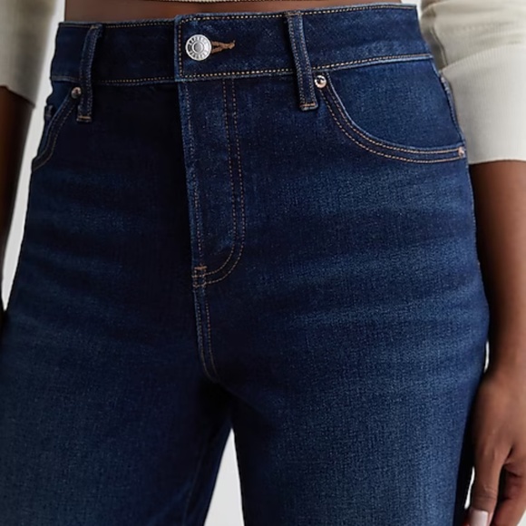 Express Relaxed Straight Ankle High Rise Jeans - Picture 7 of 9